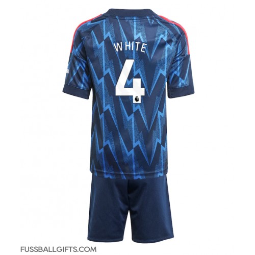 Arsenal Ben White #4 Fußballbekleidung Auswärtstrikot Kinder 2025-26 Kurzarm (+ kurze hosen)